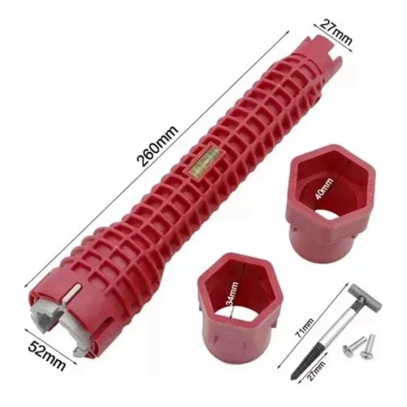 Llave De Tubo Multiuso 8 En 1 Plomeria Griferia Cañeria Caño Blanco