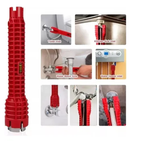 Llave De Tubo Multiuso 8 En 1 Plomeria Griferia Cañeria Caño Blanco