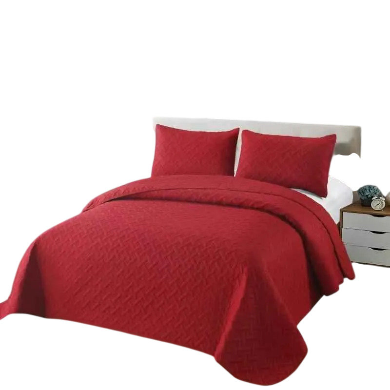 Cubrecama Quilt De Verano 2 plazas Lisos Color Bordó