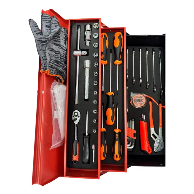 Caja de Herramientas Metálica 85 Piezas – Plegable 3 Niveles