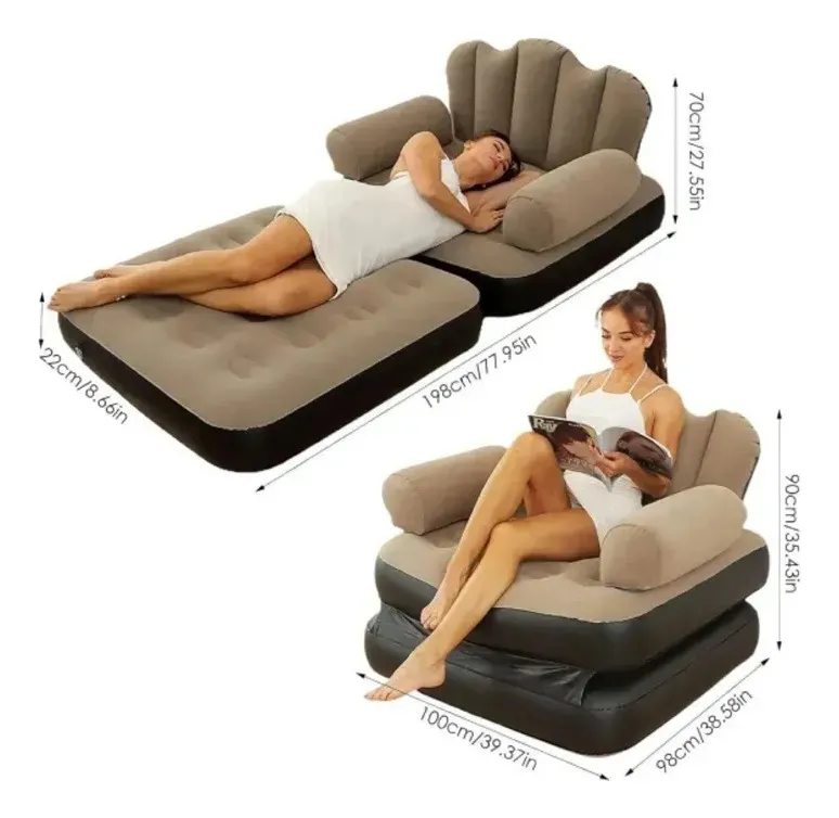 Sofa Cama Inflable 1p Plegable Multifuncional