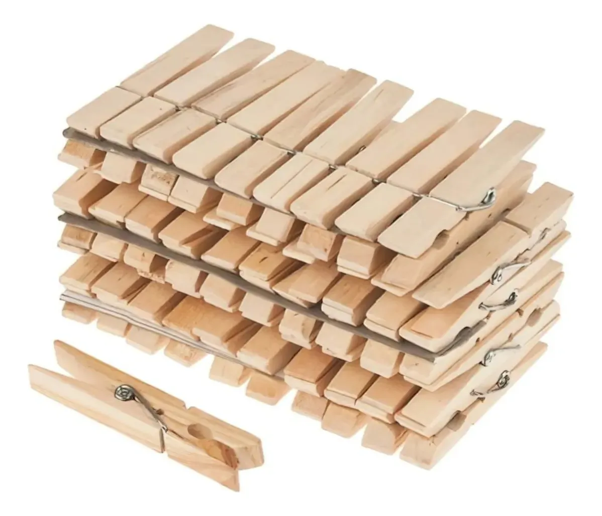 Pinzas Madera, Perro De Ropa 48 Unds